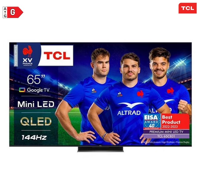 TV QLED TCL 65C831 165 cm MINILED Google TV UHD 4K