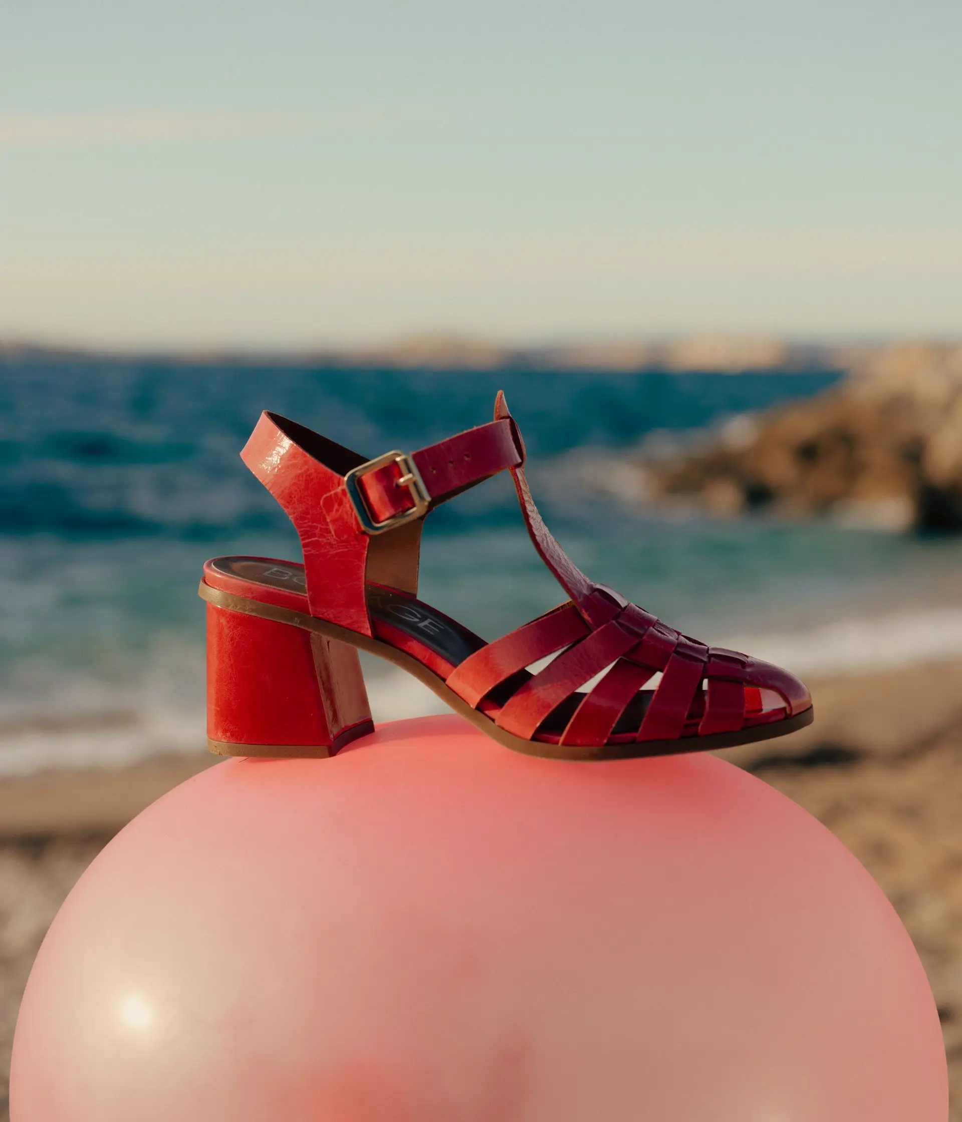 Sandales DELFINA Bocage en cuir Rose : féminines, élégantes et confortables