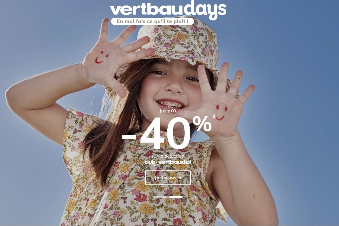 Vertbaudays : Des réductions incroyables jusqu'à -50% sur la mode et la puériculture pour enfants !