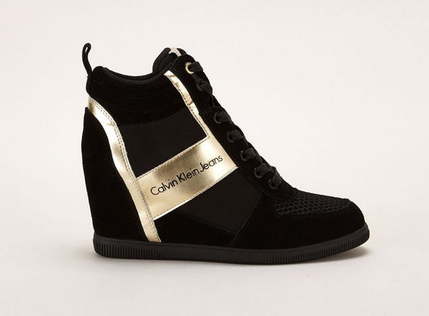 Calvin Klein Jeans Sneakers compensées noires/or - Monshowroom