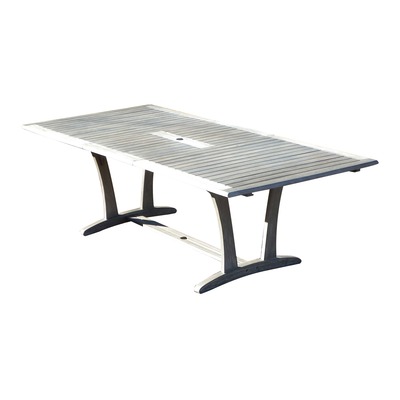 Table avec allonge JADE grisée 180/240x75 cm en acacia massif