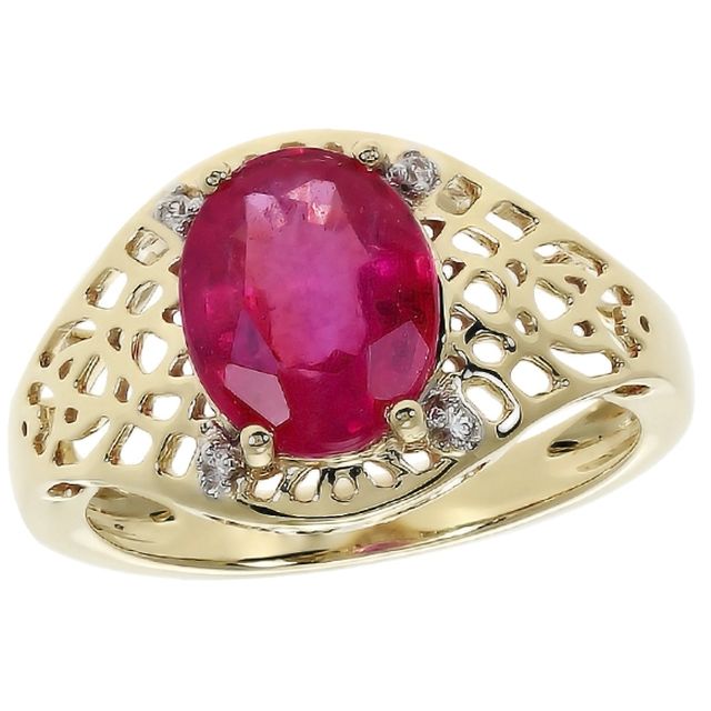 Harry ivens bague or rubis 2.57 carats