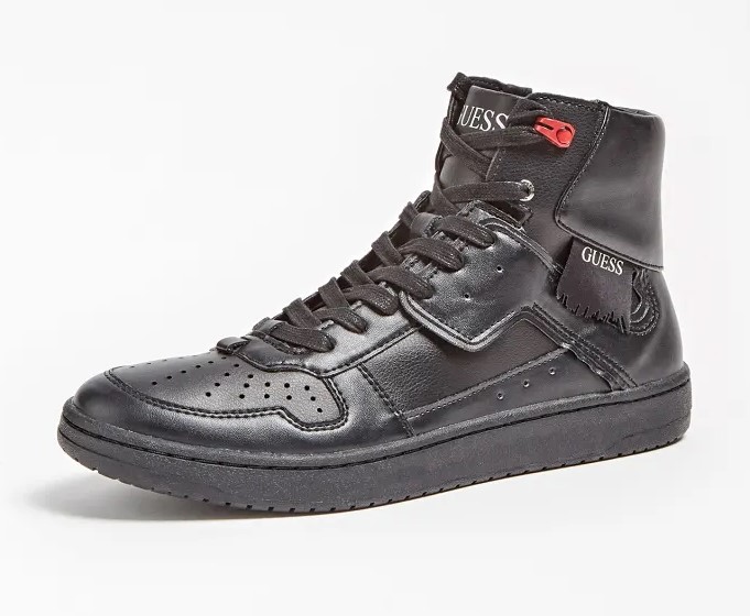 SNEAKERS MONTANTES DUNK CUIR VERITABLE Guess