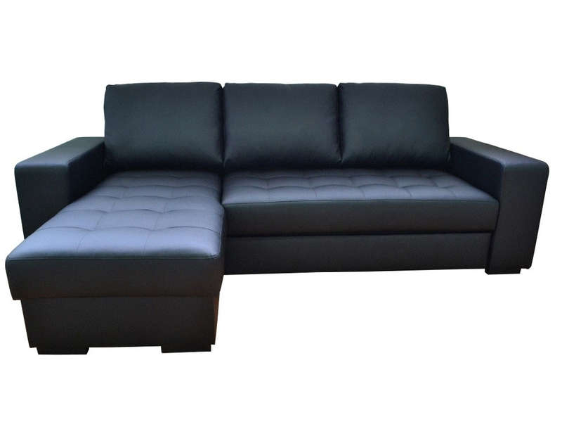 Canapé d'angle convertible réversible SCOTLAND coloris noir