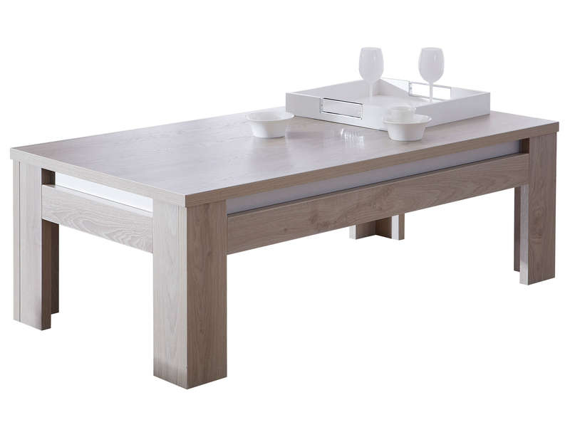 Table basse rectangulaire MALO coloris chêne grisé