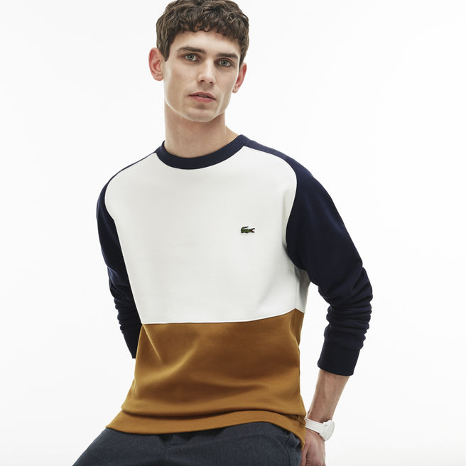 Sweatshirt Lacoste en molleton piqué de coton color block