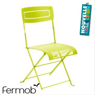Chaise de jardin pliante vert anis FERMOB Vert anis Slim