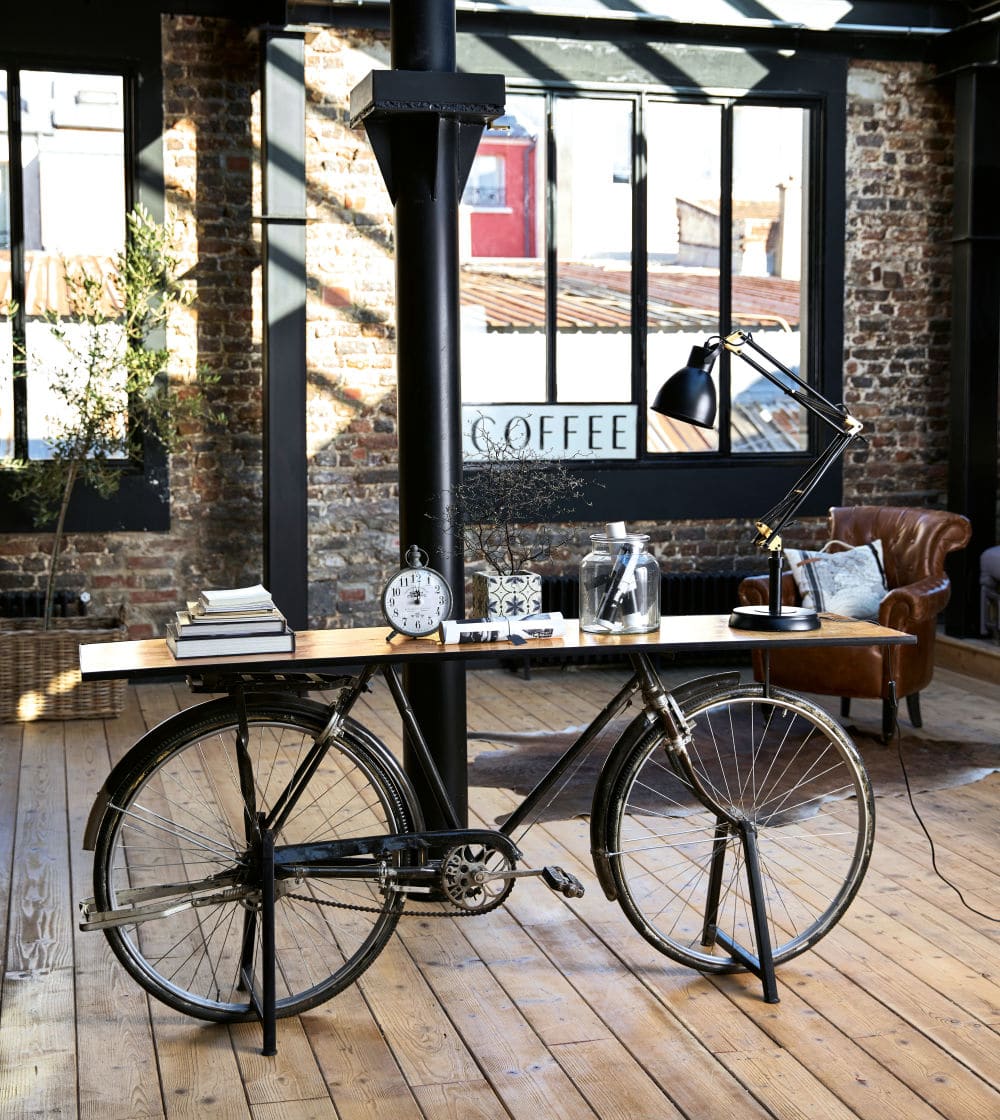 Console Bicyclette indus en manguier et métal noir - Maisons du Monde