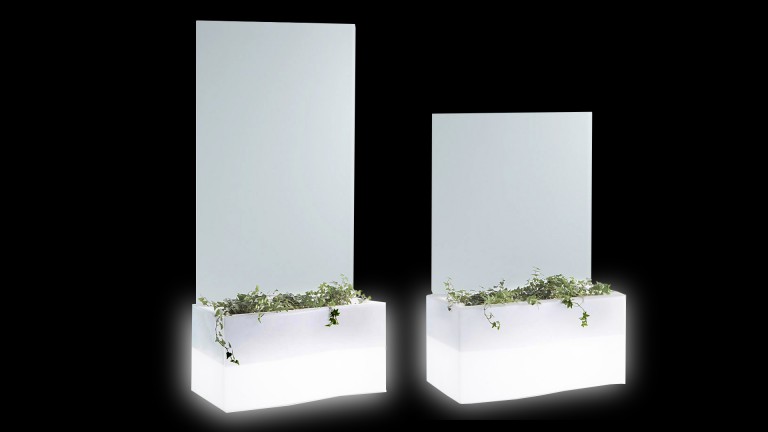 Jardinière cloison avec éclairage Privé en polyéthylène - Mobilier Moss