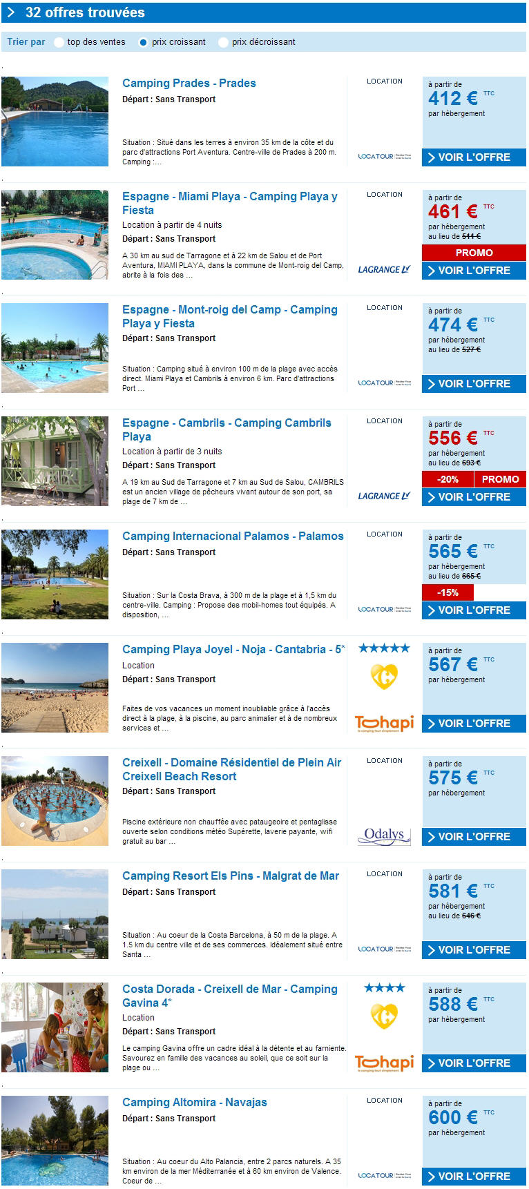 Location Vacances Espagne pas cher Carrefour Voyages