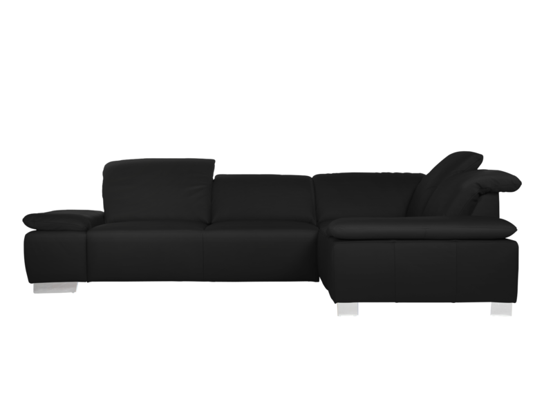 Canapé d'angle Long Island aspect cuir noir