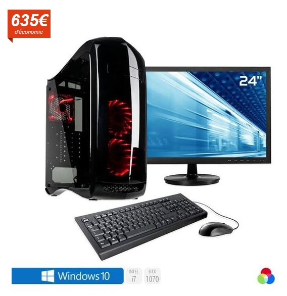 Pack PC Gamer Sedatech, Intel i7, GTX 1070, 500 Go SSD, 3 To HDD - Soldes Ordinateur Cdiscount