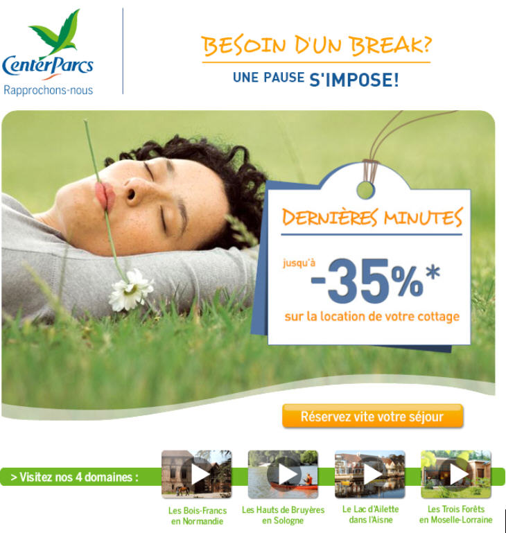 Center Parcs Promo Week End Centerparcs.fr Vacances et Sejour Loisirs