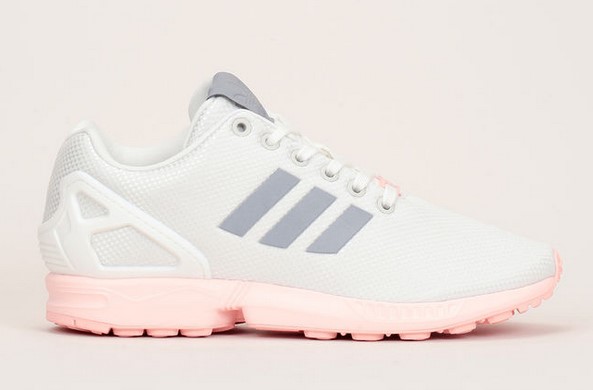 Sneakers en mesh écru semelle rose contrastée ZX flux Adidas Originals