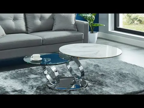 Table basse design en céramique avec plateaux modulables JOLINE