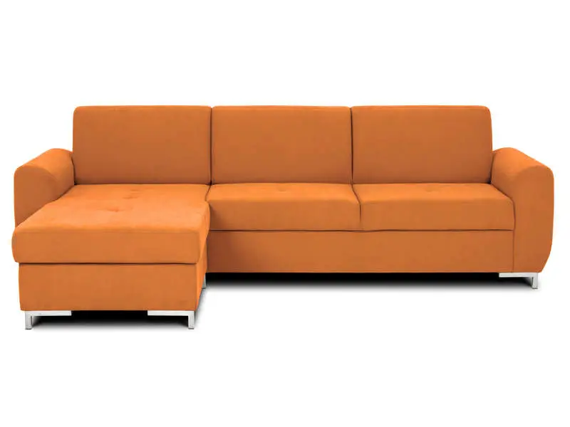 Canapé d'angle réversible LEXY coloris orange, Canapé Conforama