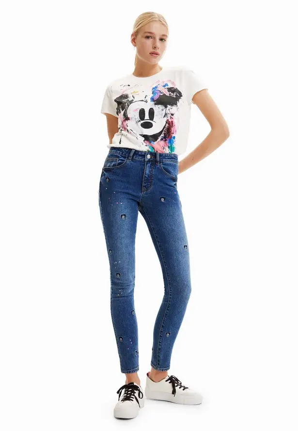 Jean slim push-up Mickey Mouse Desigual - Jeans Femme Desigual