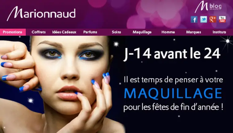 Promo  Maquillage de Fêtes chez Marionnaud.fr !