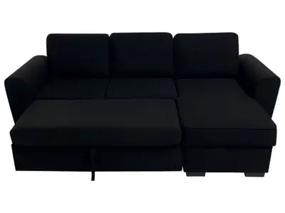 Canapé d'angle convertible ASPEN coloris noir