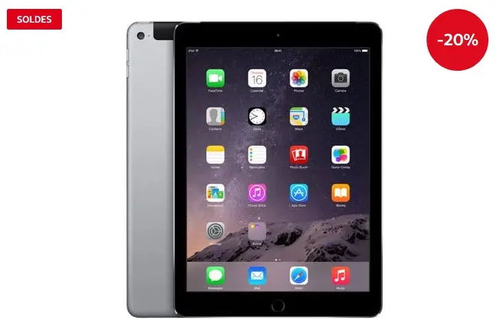 APPLE Tablette tactile Ipad Air 2 Lagoona Reconditionné Grade A Apple Wi-Fi + Cellular 16 Go Grey