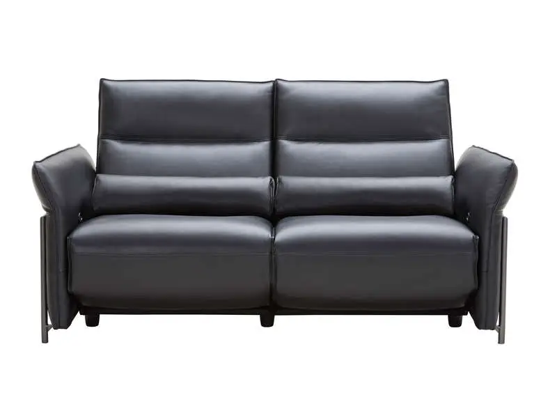 Canapé relaxation électrique 3 places CELANO en cuir coloris noir