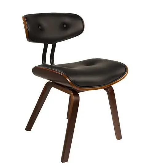 Chaise vintage assise noire Noir BLACKWOOD - AchatDesign