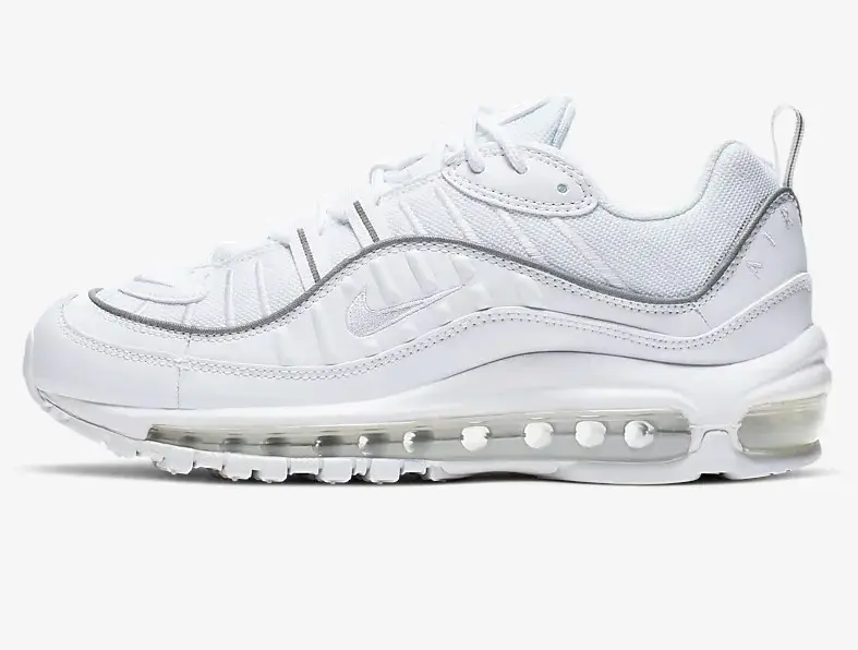 Nike Air Max 98 Baskets Basses Blanches pour Femme