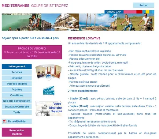 Vacances Bleues Location Golfe de Saint Tropez à partir 238 euros
