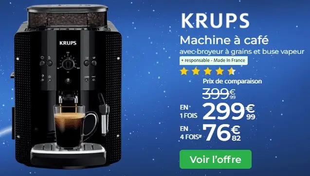 Machine à café, Broyeur café grain KRUPS Essential YY8125FD