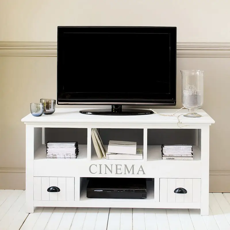 Meuble TV en bois blanc Newport