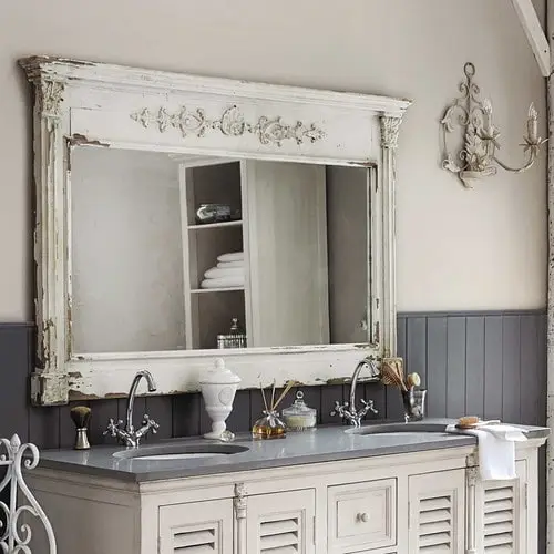 Miroir en bois blanc ALBANE Maisons de Monde