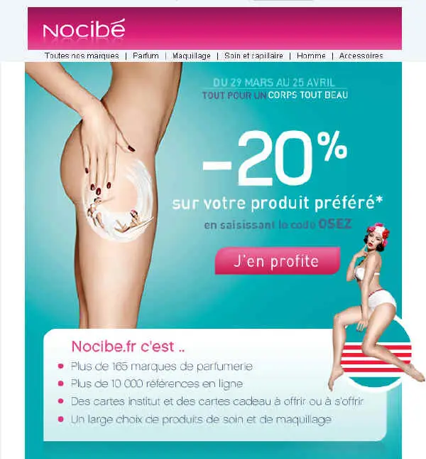 Nocibé -20% sur votre produit préféré - Promotion sur Nocibe.fr