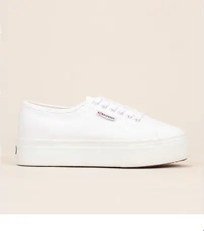 Sneakers compensées blanches Blanc Superga