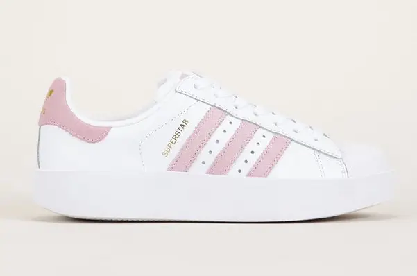 Adidas Originals Sneakers compensées rose et blanches - Monshowroom