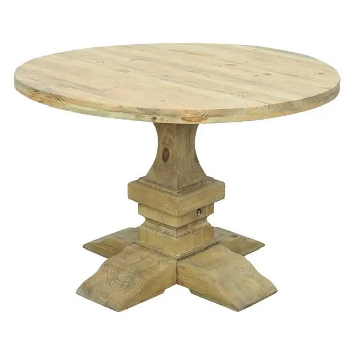 Table Ronde LAURIS Bois Massif Style Rustique pas cher - Table à Manger Cosy Home Design