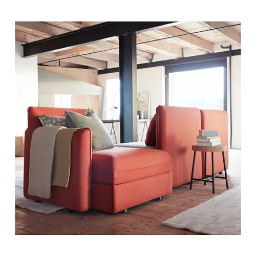 VALLENTUNA Canapé 3 places + couch Orrsta orange/Funnarp noir/beige IKEA