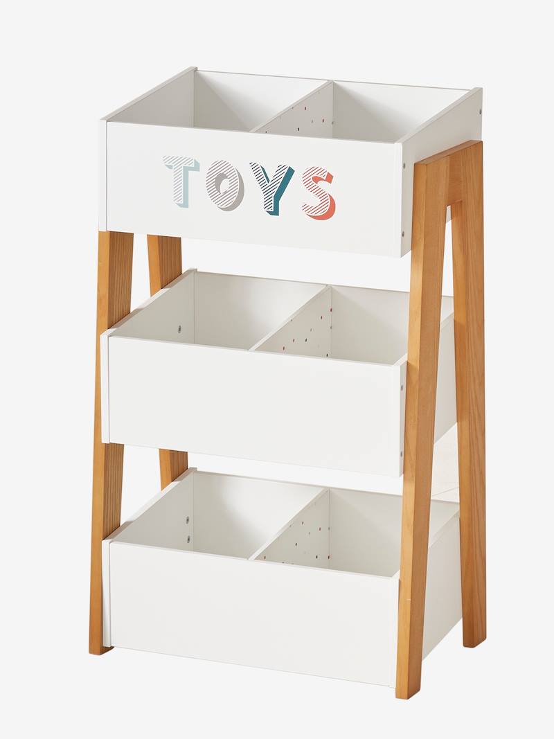 Etagère caisses à jouets Toys LIGNE RETRO blanc/bois pas cher - Etagère Enfant Vertbaudet