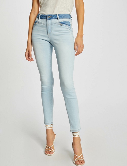 Jeans slim taille standard 7/8ème MORGAN jean bleached