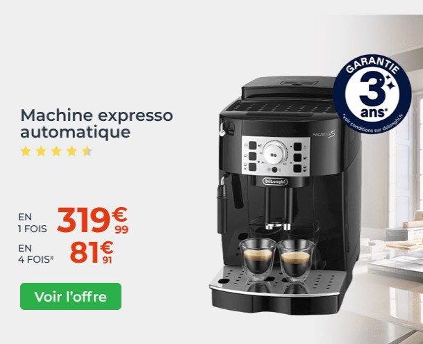 Machine expresso automatique avec broyeur DELONGHI MAGNIFICA S ECAM22.140.B Noir pas cher - Machine à café Cdiscount