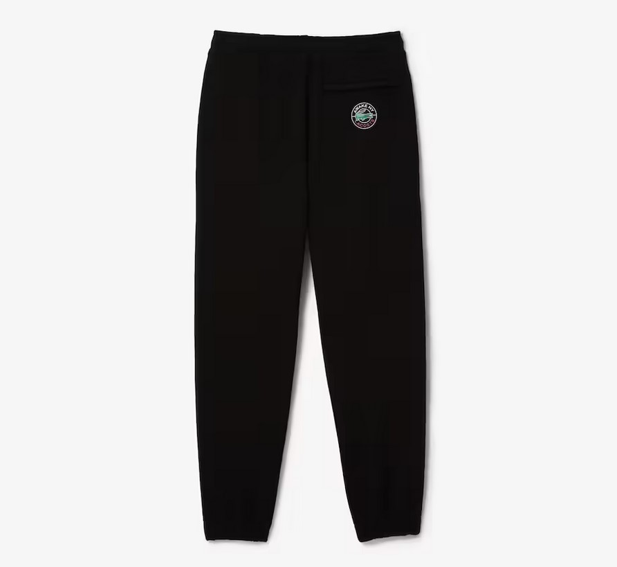 Pantalon de jogging unisexe Lacoste x AWAKE NY en coton avec badge noir - Pantalon Lacoste