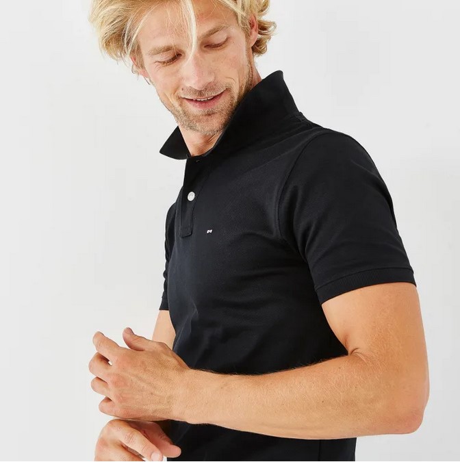 Polo noir EDEN PARK en coton pima stretch - Polo Homme Eden Park