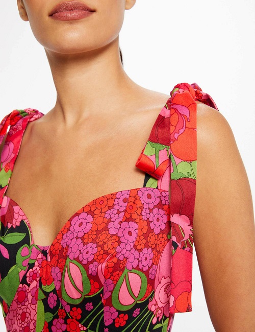 Robe ajustée à bretelles MORGAN imprimé floral multico