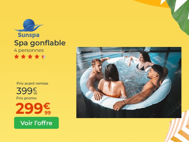 SUNSPA Spa Gonflable 4 personnes rond pas cher - Spa gonflable Cdiscount 