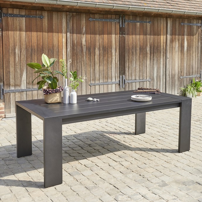 Table de jardin 6 places IBIZA en aluminium noir