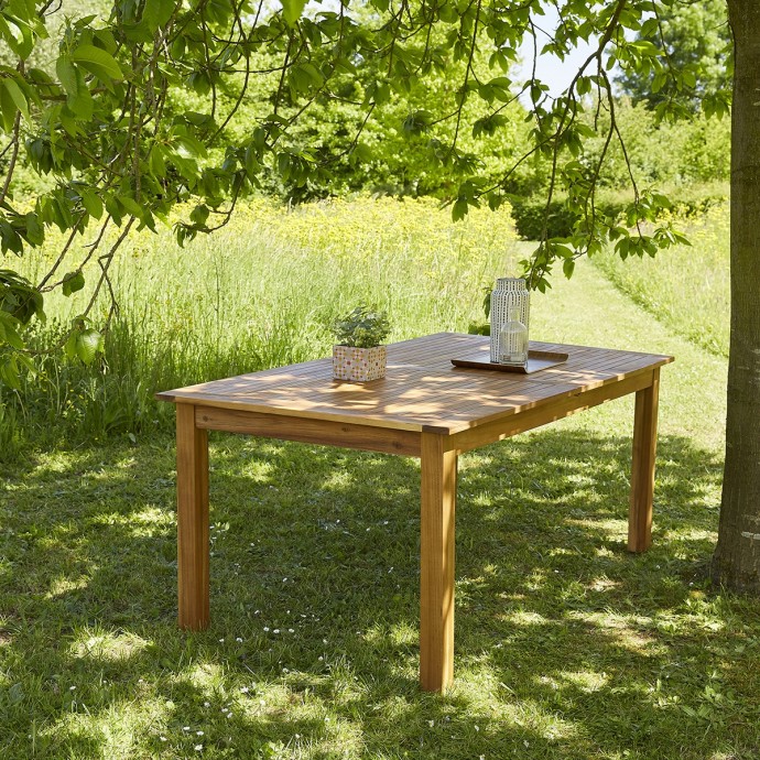 Table de jardin extensible HANOÏ 6/8 places en bois d'acacia FSC 