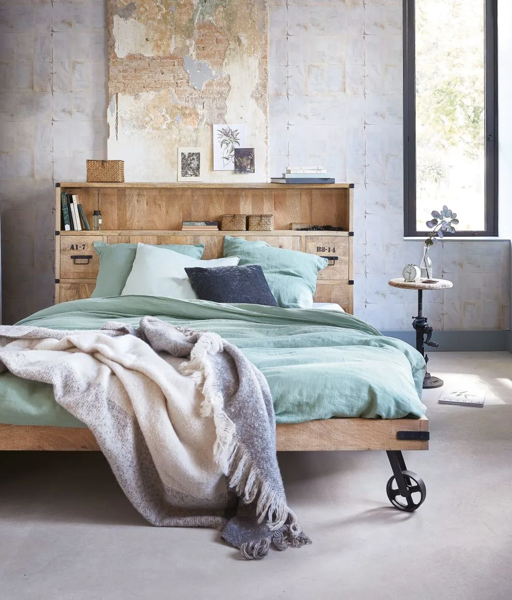 Tête de lit MANUFACTURE L 140 cm avec rangements en manguier massif - Tête de lit Maisons du Monde