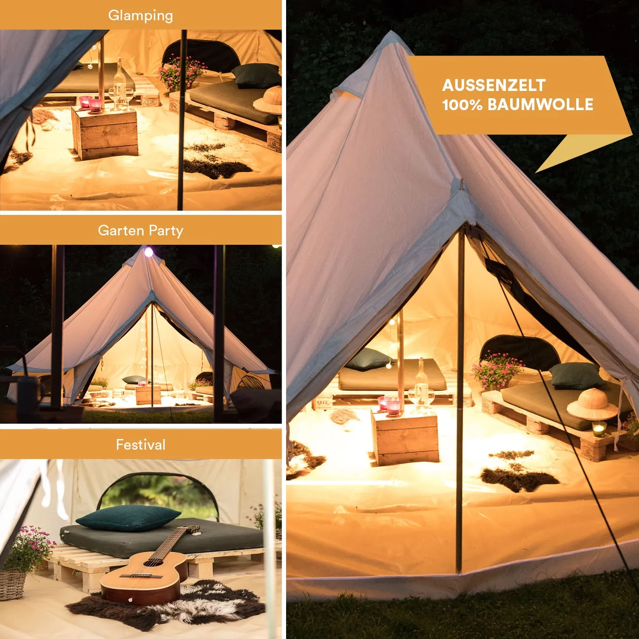 Tente de Camping SKANDIKA Tipii 500 Canvas 10 personnes