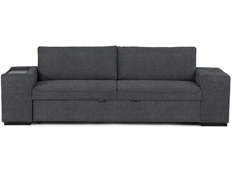 Canapé droit convertible 3 places DANY gris pas cher - Soldes Canapé Conforama