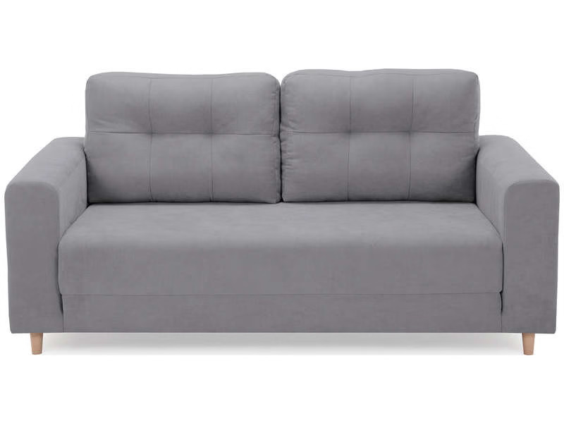 Canapé convertible OLSEN coloris gris clair pas cher - Canapé Conforama