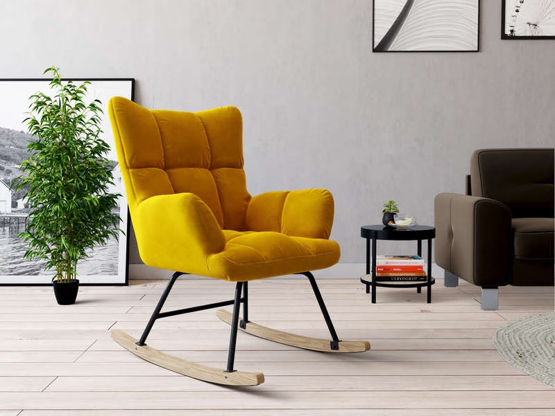 Fauteuil fixe MOON jaune pas cher - Fauteuil Conforama